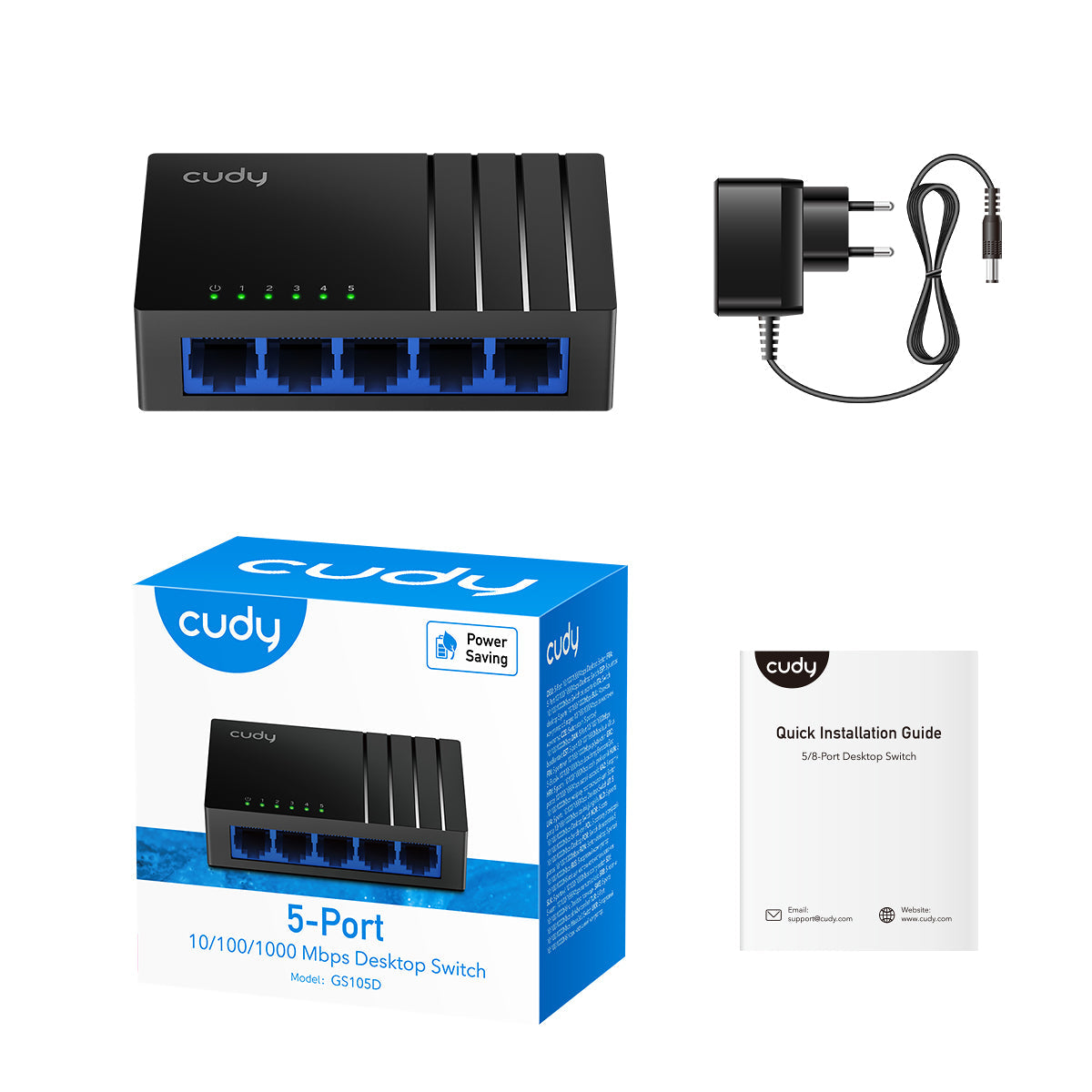 Cudy GS105D: 5-poorts Gigabit Netwerkswitch