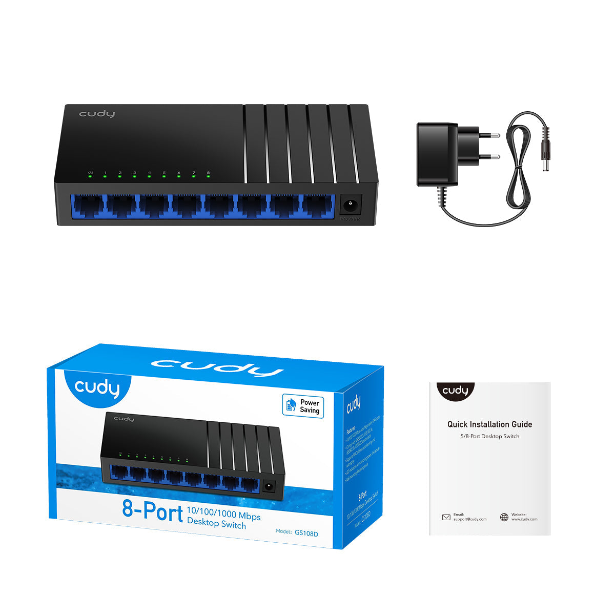 Cudy GS108D: 8-poorts Gigabit Netwerkswitch